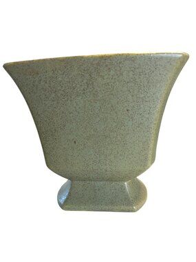 Vintage McCoy Avacado Matte Green Floraline Pottery Vase USA 435 Mid-Century Mod